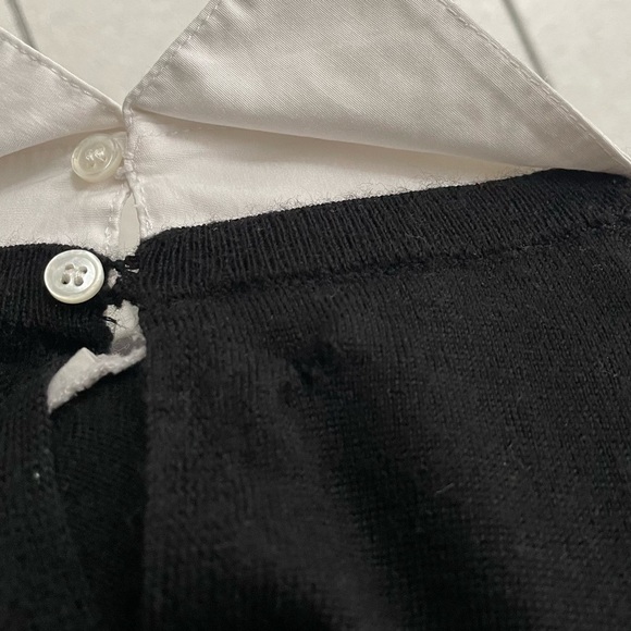 Veronica Beard Phoebe Black White Mixed Media Wool Button Up Sweater Top Size XS - Picture 12 of 12